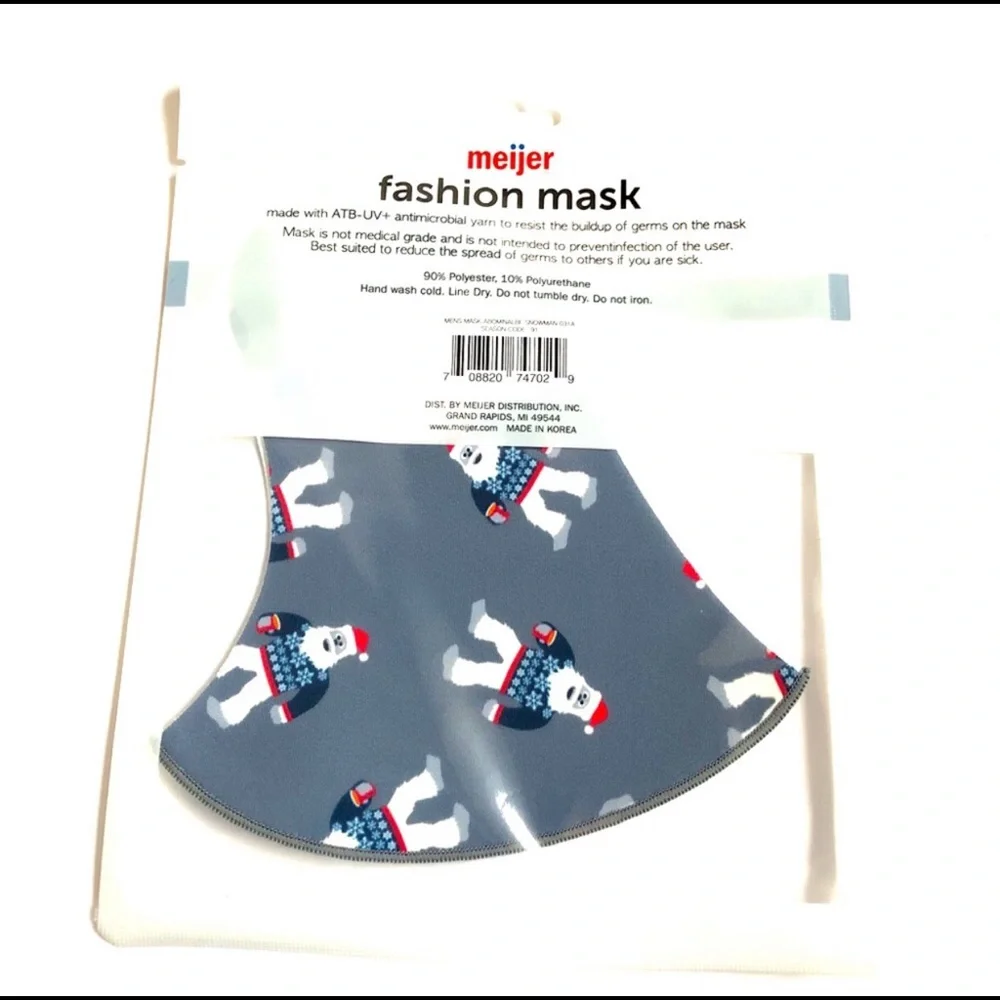3/$10 NEW Abominable Snowman Mask Gray UNISEX ATB-UV+